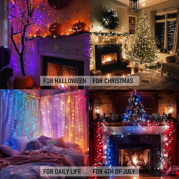 Dazzle Bright Color Changing Christmas Lights, 33ft 100 LED RGB String Lights with Remote & Timer, USB Powered Fairy Lights for Indoor Outdoor Xmas Tree Party Wedding Halloween Decorations-CubbioJoy