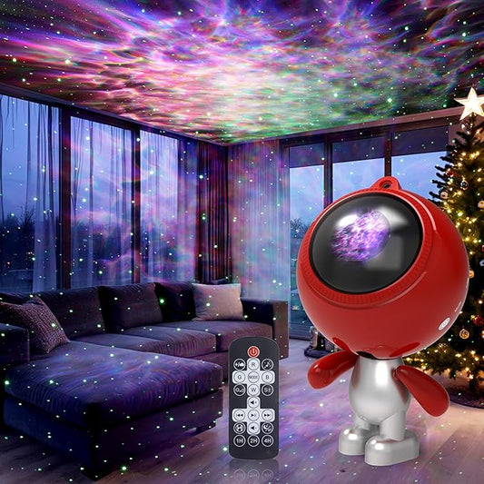 Astronaut Galaxy Projector, AIRIVO Star Projector for Bedroom, Robot Galaxy Projector Night Light for Kids, Bluetooth Speaker Ceiling Projector, Room Decor Gifts for Adults, Teens, Christmas-CubbioJoy