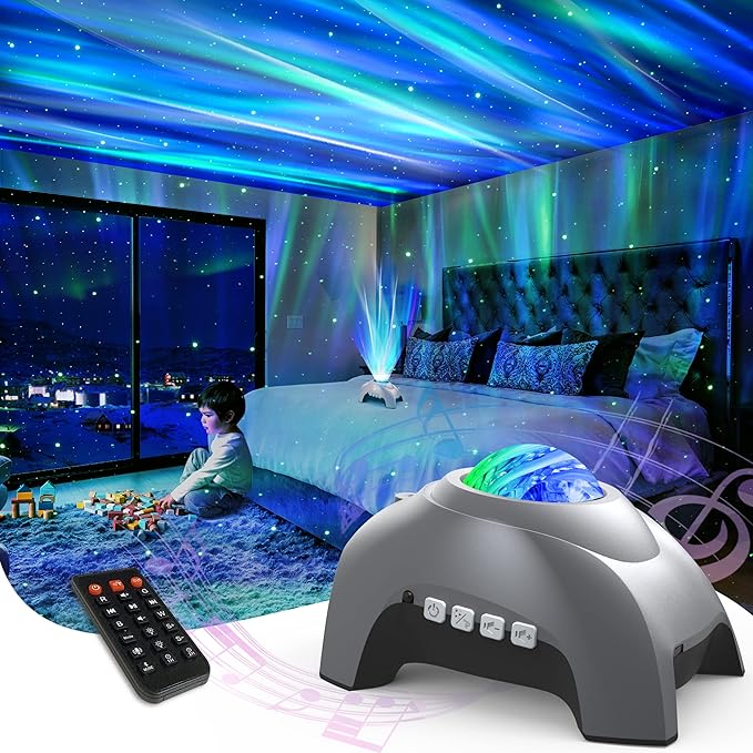 Aurora Projector - AIRIVO Star Projector for Kids Adults, Night Light Projector Bluetooth Speaker White Noise, Galaxy Projector Northern Lights for Bedroom Decor, Party, Ceiling-CubbioJoy