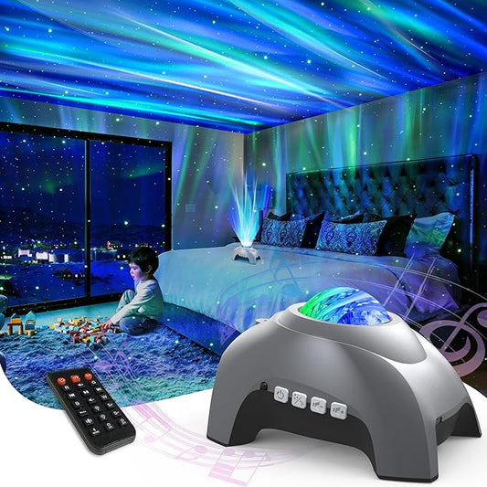 Aurora Projector - AIRIVO Star Projector for Kids Adults, Night Light Projector Bluetooth Speaker White Noise, Galaxy Projector Northern Lights for Bedroom Decor, Party, Ceiling-CubbioJoy