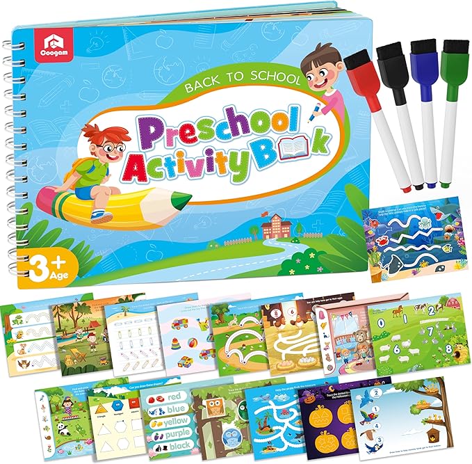 Coogam Pencil Control Tracing Workbook, Learn to Write Alphabet ABC Letters Numbers Handwriting Book Fine Motor Montessori Educational Toy Gift for Preschool Kids-CubbioJoy