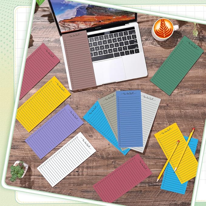 Censen 10 Pack 500 Sheets To Do List Notes Daily Checklist Notepads with 50 Sheets Each Undated Color Memo Pad Block Shopping List Pad Weekly Plan Notepad Organizer Planners(Assorted Color,Lined)-CubbioJoy