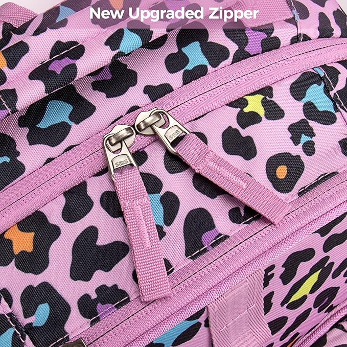 Choco Mocha Unicorn Backpack for Girls, Elementary School Backpack for Girls Ages 6-8 Kids Kindergarten Backpack Bookbag 17 Inch with Chest Strap, Pink-CubbioJoy