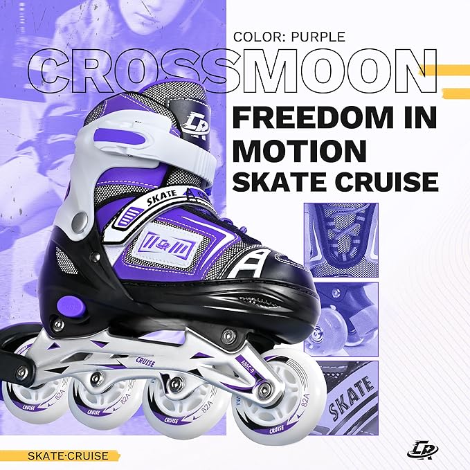 Adjustable Inline Skates for Kids, Teens, and Adults – ABEC-7 Bearings, PU Wheels, Comfortable Fit, for Indoor and Outdoor Skating-CubbioJoy