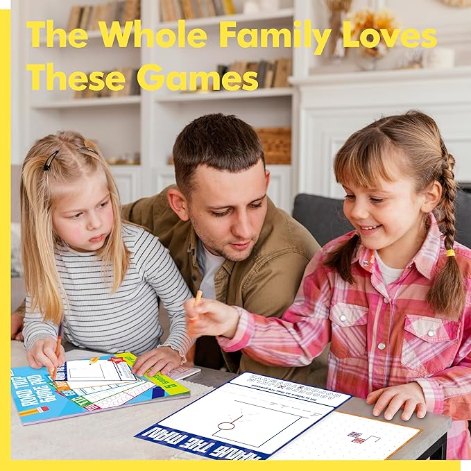 2 Pack Road Trip Game Pads, 10 Games (Categories, Dot & Boxes, Tic-tac-Toe, Scavenger Hunt Bingo), Pen Pencil Paper Game, Plane Trip/Car Travel/Getaway Activity Pad for Kid, Adult-CubbioJoy