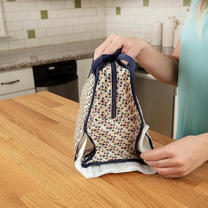 Dr. Brown's Fold & Freeze Bottle Tote, Travel Baby Bottle Insulated Cooler Bag, Store Up to 6 Baby Bottles, Geometric Multicolor, BPA Free-CubbioJoy