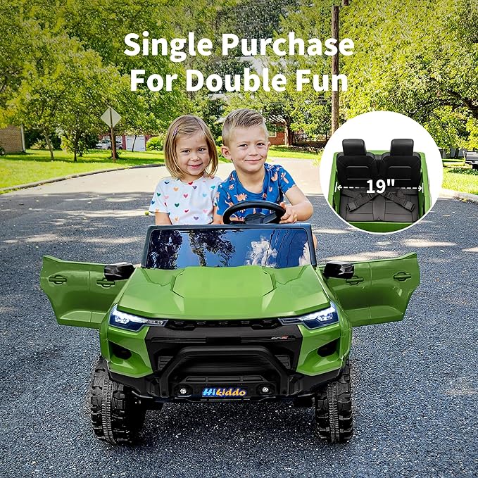24V 10Ah Ride on Toy for Big Kids, 4WD 2 Seater Electric SUV Kids Car to Drive w/Remote Control, 4x200W Motors - Army Green-CubbioJoy