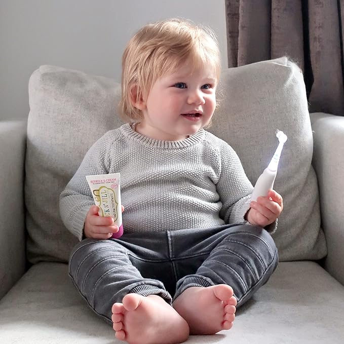 Jack N' Jill Tickle Tooth Sonic Electric Toothbrush Replacement Heads - Gentle Cleaning, Made for Tiny Teeth, LED Inspection Light, Extra Soft Bristles, for Babies & Kids - (1 Pack - Set of 2)-CubbioJoy