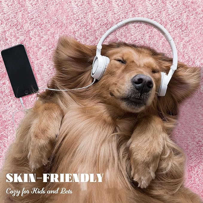 8x10 Area Rug for Living Room: Fluffy Shag Soft Washable Rugs Large Fuzzy Plush Indoor Carpet for Bedroom Nursery Playroom Kids Girls Boys Room (Pink, 8'x10')-CubbioJoy