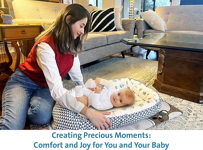 Baby Lounger – Portable Baby Lounger Pillow & Adjustable Baby Nest for 0-24 Months, Soft Infant Floor Seat & Breathable Infant Lounger for Home & Travel-CubbioJoy