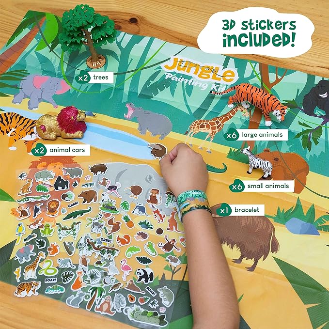BONNYCO Animal Toys for Kids Painting Kit with 16 Figurines Animal Kids Crafts 4-8 with Glow in The Dark, Safari Gifts for Boys and Girls | Boy Toys 3 4 5 6 7 8 9 10 Years Old Birthday Christmas-CubbioJoy