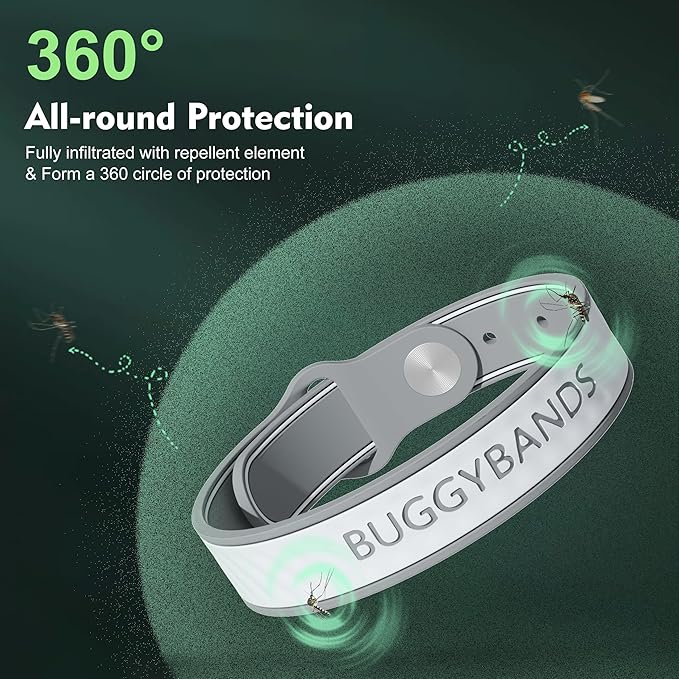 18 Pack Mosquito Repellent Bracelets, Silicone Mosquito Repellent Bands with DEET Free, Natural & Waterproof Bug Wristbands for Kids and Adults, Outdoor Traveling Protection-CubbioJoy