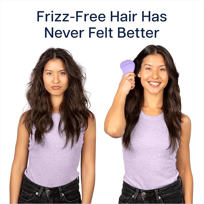Crave Naturals Glide Thru Hair Brush - Detangler Brush for Curly, Straight, Wet or Dry Hair - Gentle Detangling Brushes for Adults, Kids, Toddlers - Hair Accessories for Women, 7.5x3" - Purple-CubbioJoy