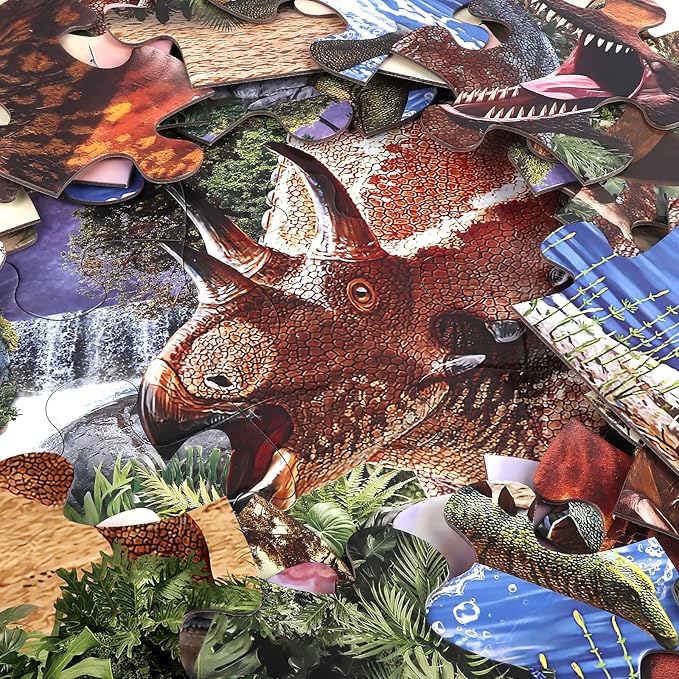 Jumbo Floor Puzzle for Kids,48 Piece Dinosaur Large Jigsaw Puzzles for Toddlers Ages 3-5,Children Learning Preschool Educational Dinosaur Toys,Christmas Birthday Gifts for Boys Girls Ages 4-8-CubbioJoy