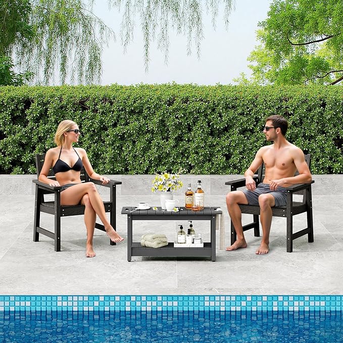 35" Shower Bench, Waterproof Poly Lumber Shower Stool for Shaving Legs, Shower Chair Seat Holds up to 400lbs, Bathroom Bench for Inside Shower, Non-Slip (Grey)-CubbioJoy