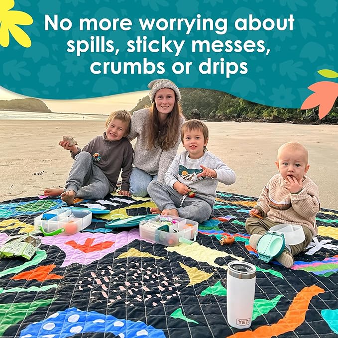 Jumbo Picnic Rug, Large Picnic Mat, 6'7" x 6'7", Outdoor Waterproof Picnic Blanket Beach Mat, Foldable & Waterproof, Picnic Blankets Ideal for Beach & Park, Outdoor Blanket, Rock Candy-CubbioJoy