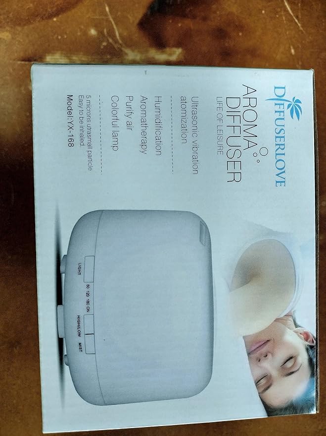 Diffuserlove Diffuser Essential Oil Diffusers 500ML Remote Control Aroma Diffuser Cool Mist Aromatherapy Diffuser with Mute Design, Timer and Auto Shut-Off for Office Living Room Yellow-CubbioJoy