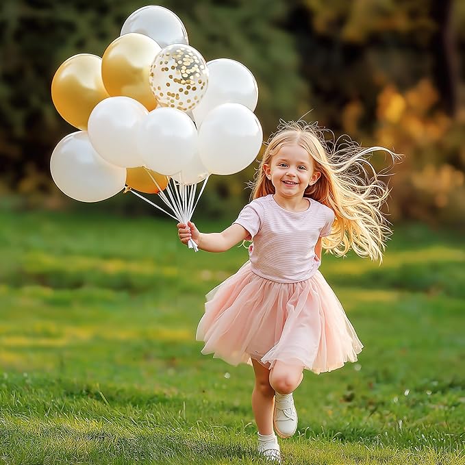 JOYIN 150 Pcs White Balloons, Different Sizes 18 12 10 5 Inch White Latex Balloon Arch Kit with Instruction for Birthday Decoration Party Graduation Wedding Holiday-CubbioJoy