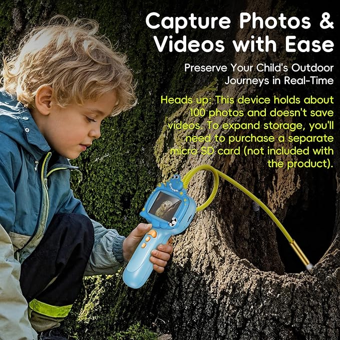 Borescope Camera Toy with Light for Kids - STEM Science Educational Toy for 4 5 6 7 8 9 10 Years Old Boys Girls Birthday Gift, Snake Scope Camera for Outdoor Camping Nature Exploration-CubbioJoy