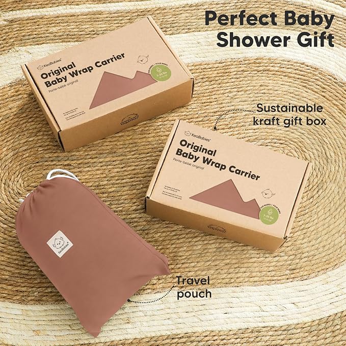 KeaBabies Baby Wrap Carrier - All in 1 Original Baby Carrier Newborn to Toddler Sling, Easy to Wear, Hands Free Bonding, Lightweight, Breathable Infant Wraps (Terracotta)-CubbioJoy