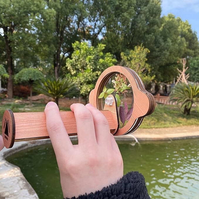 2PCS Natural DIY Kaleidoscope Kit, Outdoor Classic Handmade Education Toys, Magic Wooden Rotating Kaleidoscope Making Set, Best Gift for Nature Lovers (2 Pcs Planets)-CubbioJoy