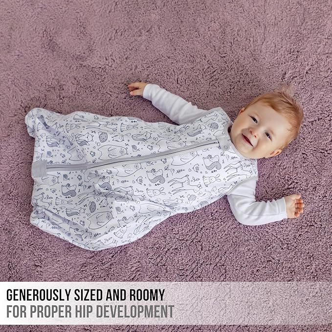 Baby Sleep Sack 1.0 TOG, Organic Cotton Baby Wearable Blanket with Two-Way Zipper, Swaddle Transition Baby Sleeping Bag, All-Season Sleep Sack for Newborn Infant Toddler Boy Girl, 2-Pack, 18-24 Month-CubbioJoy