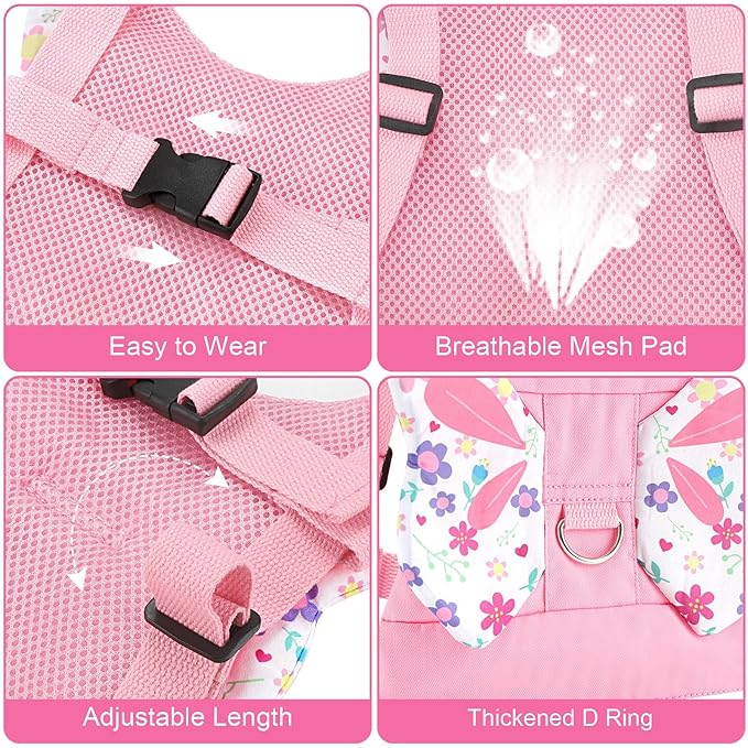Accmor Toddler Harness Leash, Cute Butterfly Kids Leash + Anti Lost Wrist Link for Outdoor Travel, Adorable Child Walking Harness Wristband Assistant Strap Belt Keep Kids Close for Baby Boys Girls-CubbioJoy
