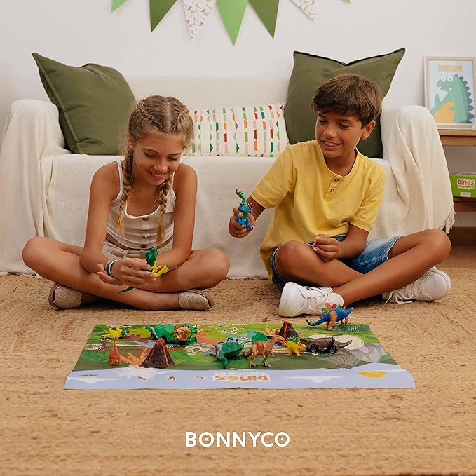 BONNYCO Dinosaur Toys for Kids Painting Kit 16 Figurines Kids Crafts Kits with Glow in The Dark Toys & Gifts for Boys 3 4 5 6 7 8 9 10 Years Old | Dinosaur Gifts Arts and Crafts Birthday Christmas-CubbioJoy