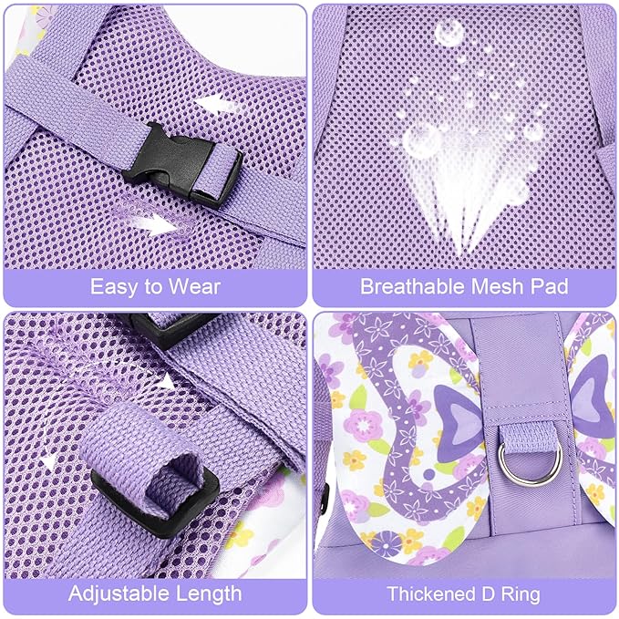 Accmor Toddler Harness Leash + Anti Lost Wrist Link, Cute Butterfly Kids Leash Wristband Assistant, Adorable Child Walking Harness Strap Adjustable Belt Protector for Baby Girls to Outdoor Travel-CubbioJoy