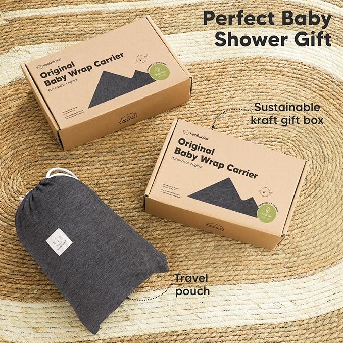 KeaBabies Baby Wrap Carrier - All in 1 Original Baby Carrier Newborn to Toddler Sling, Easy to Wear, Hands Free Bonding, Lightweight, Breathable Infant Wraps (Mystic Gray)-CubbioJoy