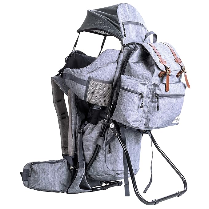 ClevrPlus Urban Explorer Child Carrier Hiking Baby Backpack, Heather Gray-CubbioJoy