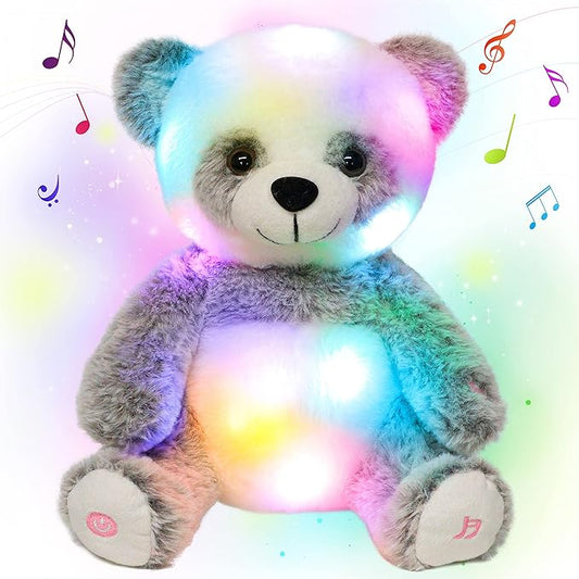 Cuteoy Light-up Singing Plush Panda LED Musical Stuffed Animal Adjustable Volume Lullaby Plushies Birthday Christmas Toy Gifts for Kids Toddler Girls, 13"-CubbioJoy