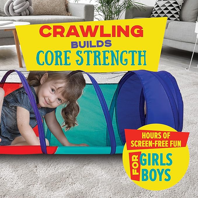 Kiddey Play Tunnel for Kids - Pop Up Tunnel Toys for Toddlers, Kids Multicolored Tunnel for Indoor/Outdoor Fun, Crawl & Play, Obstacle Course Great Gifts for Toddlers - Balls Not Included (2 Pk)-CubbioJoy