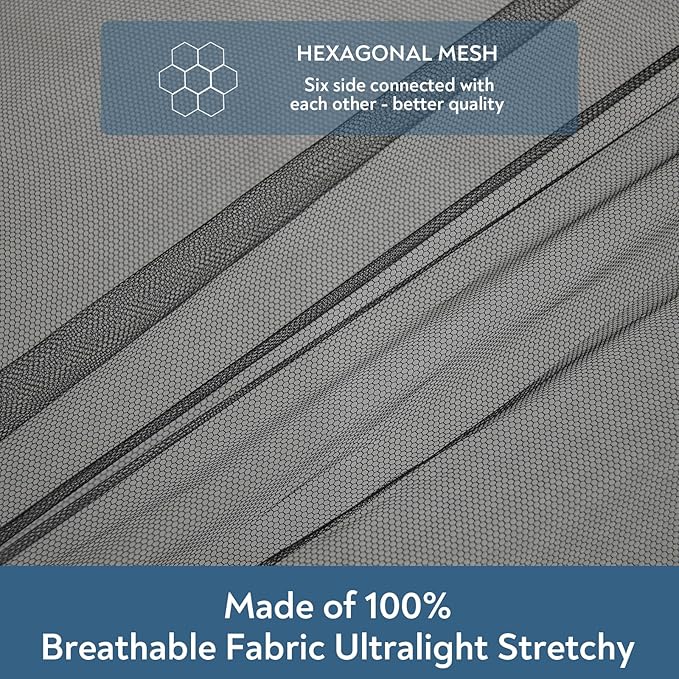 2 Pack Baby Mosquito Net for Stroller, Playard & Bassinet, Reusable Bug Net for Cradles, Carrier, Pack and Plays and Portable Mini Crib, Baby Playpen Mosquito, Black-CubbioJoy