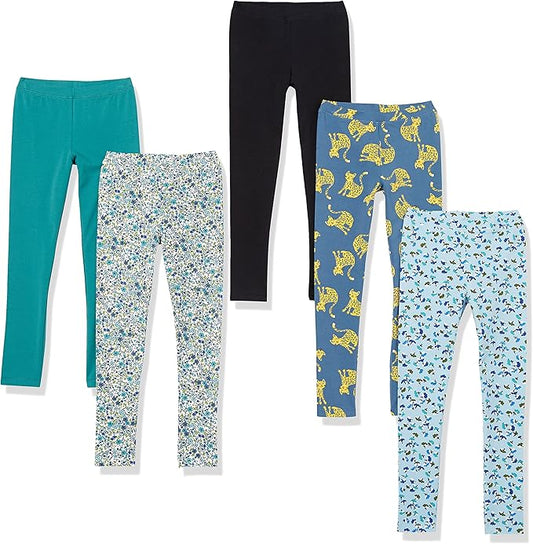 Amazon Essentials Girls and Toddlers' Leggings, Multipacks-CubbioJoy