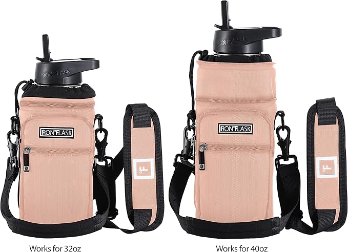 IRON °FLASK Carrier, Holder, Sleeve - Fits Insulated Stainless Steel Sports Water Bottle, Adjustable Shoulder Strap, Holder Bag Case Pouch Cover-CubbioJoy