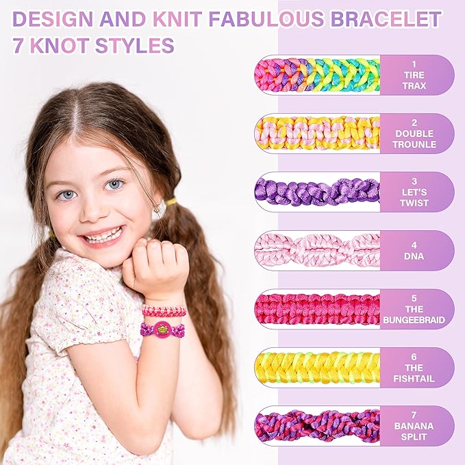Dpai Friendship Bracelet Making Kit for Girls,DIY Arts and Crafts Toys,Jewelry String Maker Kit,The Best Birthday Gifts Ideas for Girls 6 7 8 9 10 11 12+ Years Old（Double Purple-CubbioJoy