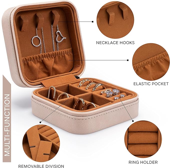 Custom Leather Jewelry Box w/Name & Birth Flower Month - Birthday Gifts for Women, Personalized Jewelry Travel Case - Customized Jewelry Organizer Box, Mom Birthday Gifts - Lime Dream-CubbioJoy