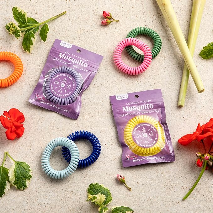 15 Pack Mosquito Repellent Bracelets, DEET-Free for Kids & Adults, Individually Wrapped Bands-CubbioJoy