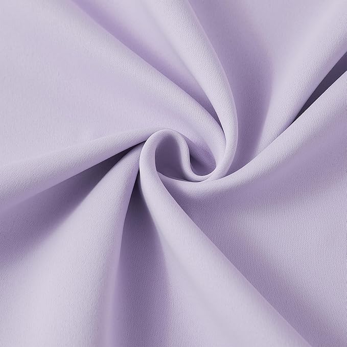 KEQIAOSUOCAI Pinch Pleats Lilac Curtains 92 Inches Long,Home Fashion Microfiber Thermal Insulated Solid Pleated Room Darkening Curtain for Bedroom (Lavender, 2 Panels, 40 Width by 92 Length)-CubbioJoy