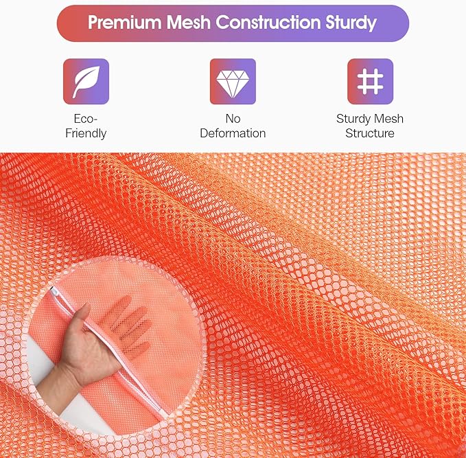 5Pcs Sturdy Mesh Laundry Bags for Delicates, Lingerie, Bras, Travel and Organzie - 5 Color(14x20 Inch)-CubbioJoy