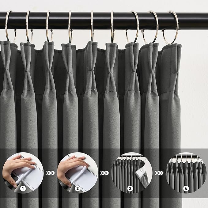 KEQIAOSUOCAI Pinch Pleat Patio Sliding Glass Door Curtains for Living Room, Thermal Insulated Black Out Wide Draperies for Bedroom/Living Room 80 Wide x 84 Inch Long 80 x 84 7 ft Length-CubbioJoy