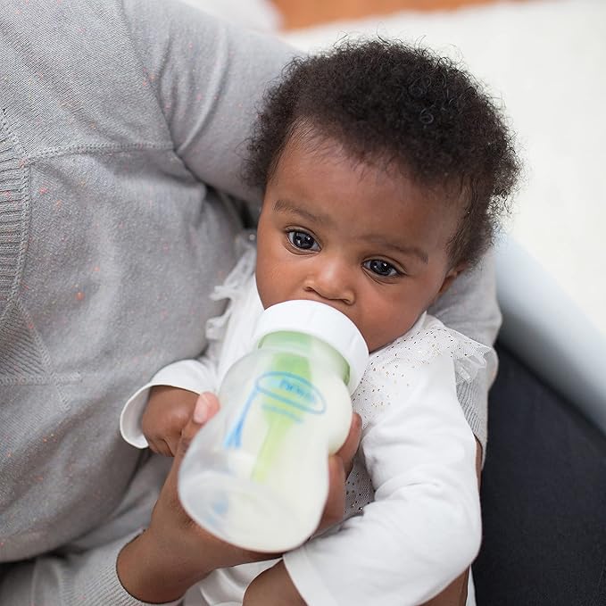 Dr. Brown's Natural Flow Anti-Colic Options+ Wide-Neck Baby Bottles 5 oz/150 mL,with Level 1 Slow Flow Nipple,4 Pack,0m+-CubbioJoy