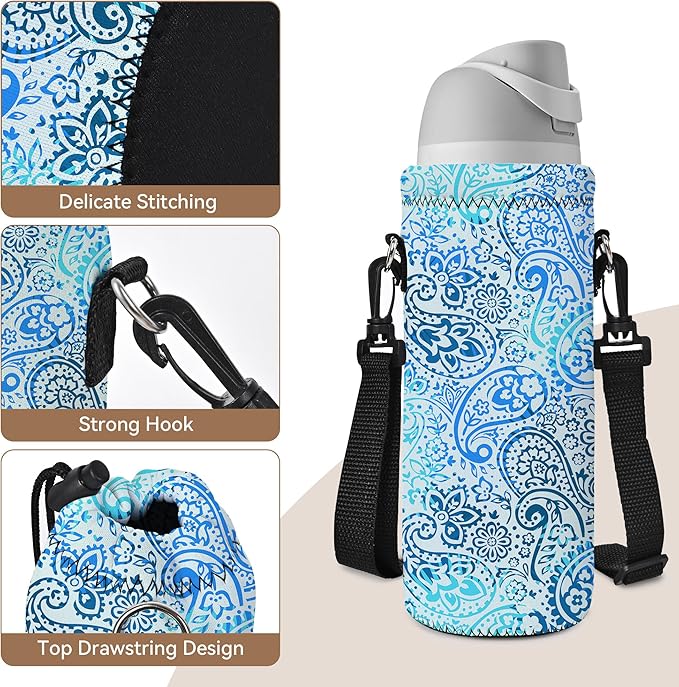 AUPET Water Bottle Bag Carrier,24oz/32oz Insulated Neoprene bottle Sling Holder Case Pouch Cover for 1000ML/750ML Bottles with Shoulder Strap for walking-CubbioJoy