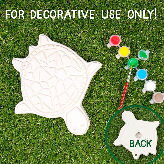 Creative Roots Mosaic Turtle DIY Stepping Stone Kit, Includes Ceramic Stone & 6 Vibrant Paints for Kids Ages 8+-CubbioJoy