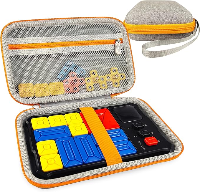 Case Compatible with Giiker Super Slide Brain Games, Protective Storage Bag Holder for Giiker Brain Teaser Puzzles Games Toys (Only Case) (Orange-Grey)-CubbioJoy