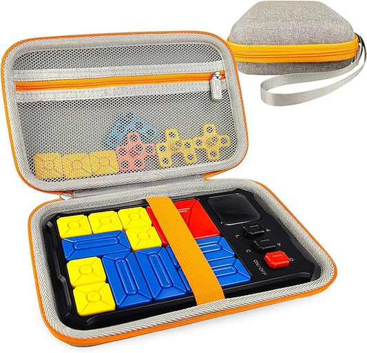 Case Compatible with Giiker Super Slide Brain Games, Protective Storage Bag Holder for Giiker Brain Teaser Puzzles Games Toys (Only Case) (Orange-Grey)-CubbioJoy