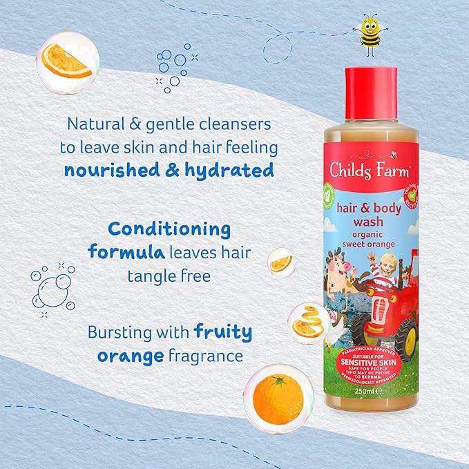 Childs Farm hair & body wash organic sweet orange 250ml-CubbioJoy