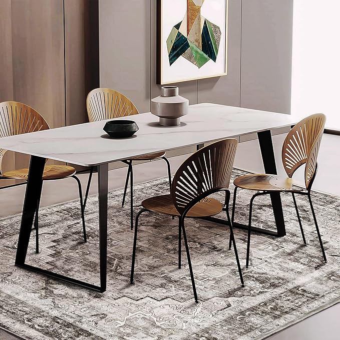 3'x5' Deep Khaki Vintage Washable Thin Area Rug Traditional Floor Cover Foldable Indoor Distressed Non Slip Carpet for Bedroom Living Room Bathroom-CubbioJoy