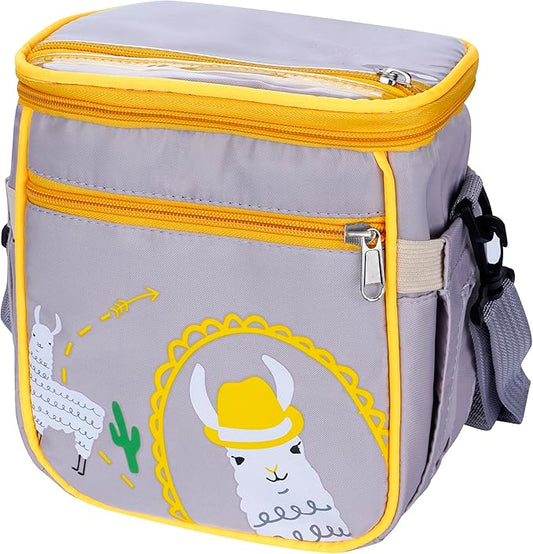 Baby Stroller Organizer Bag，Small Diaper Bag - Universal Stroller Organizer With Insulated Cup Holder,Pocket With Baby Wipes Dispenser，Adjustable Shoulder Strap(Grey)-CubbioJoy